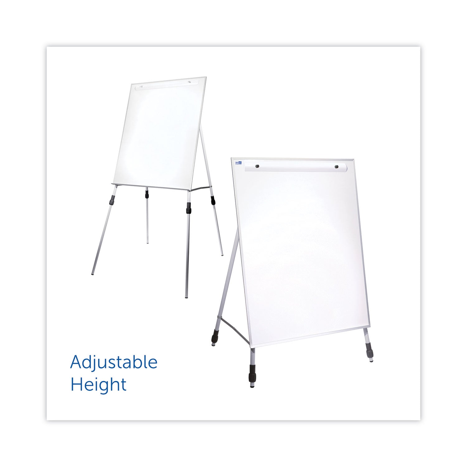 Flipside Adjustable Dry Erase Board, 27.5 x 32 Board, White Surface with Aluminum Frame