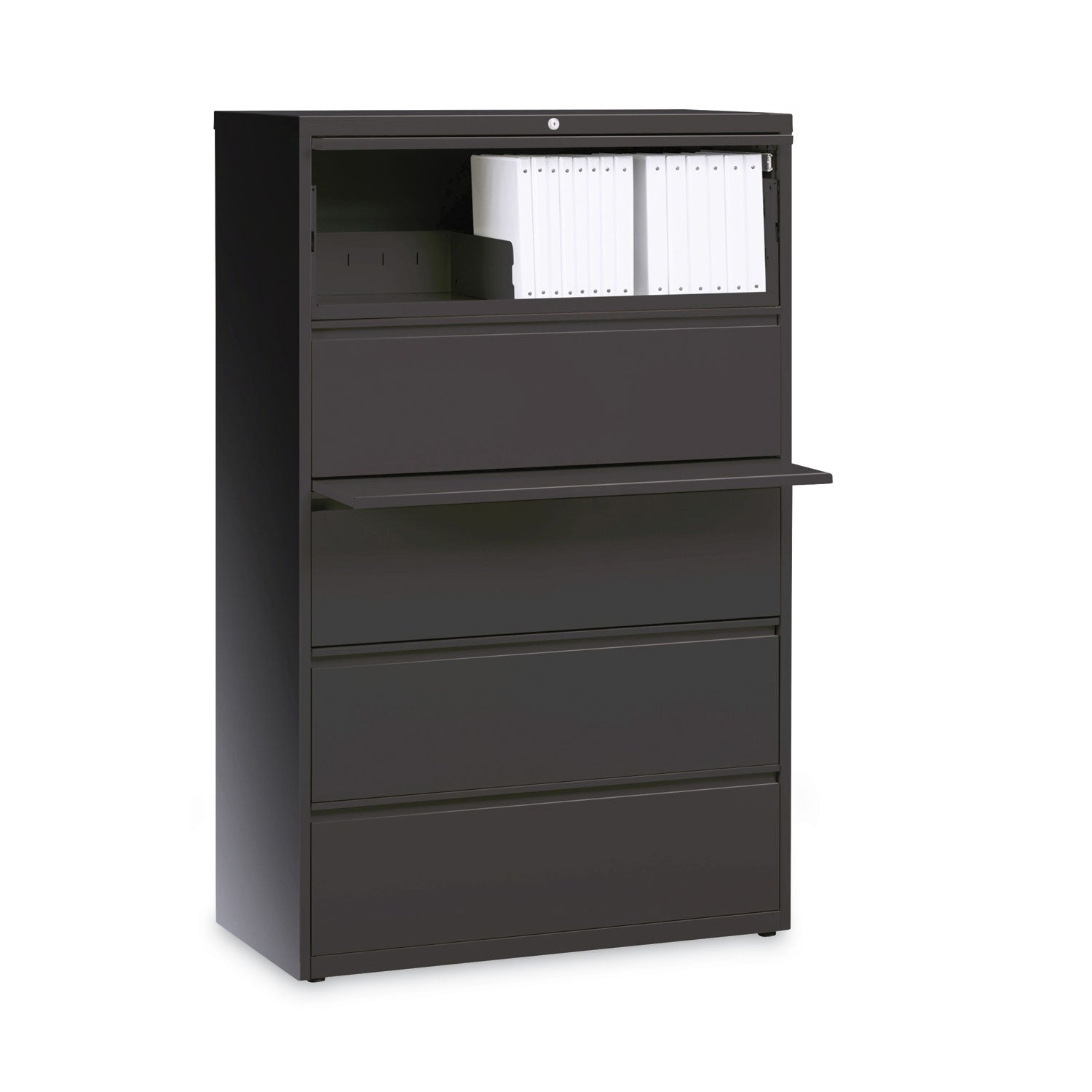 Hirsh Industries Lateral File Cabinet, 5 Letter/Legal/A4-Size File Drawers, Charcoal, 36 x 18.62 x 67.62