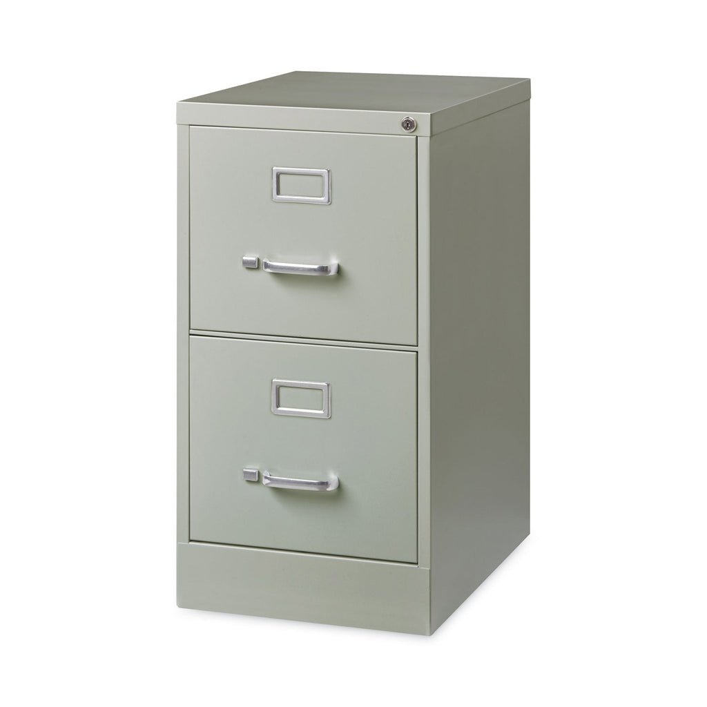 Hirsh Industries Vertical Letter File Cabinet, 2 Letter-Size File Drawers, Light Gray, 15 x 22 x 28.37