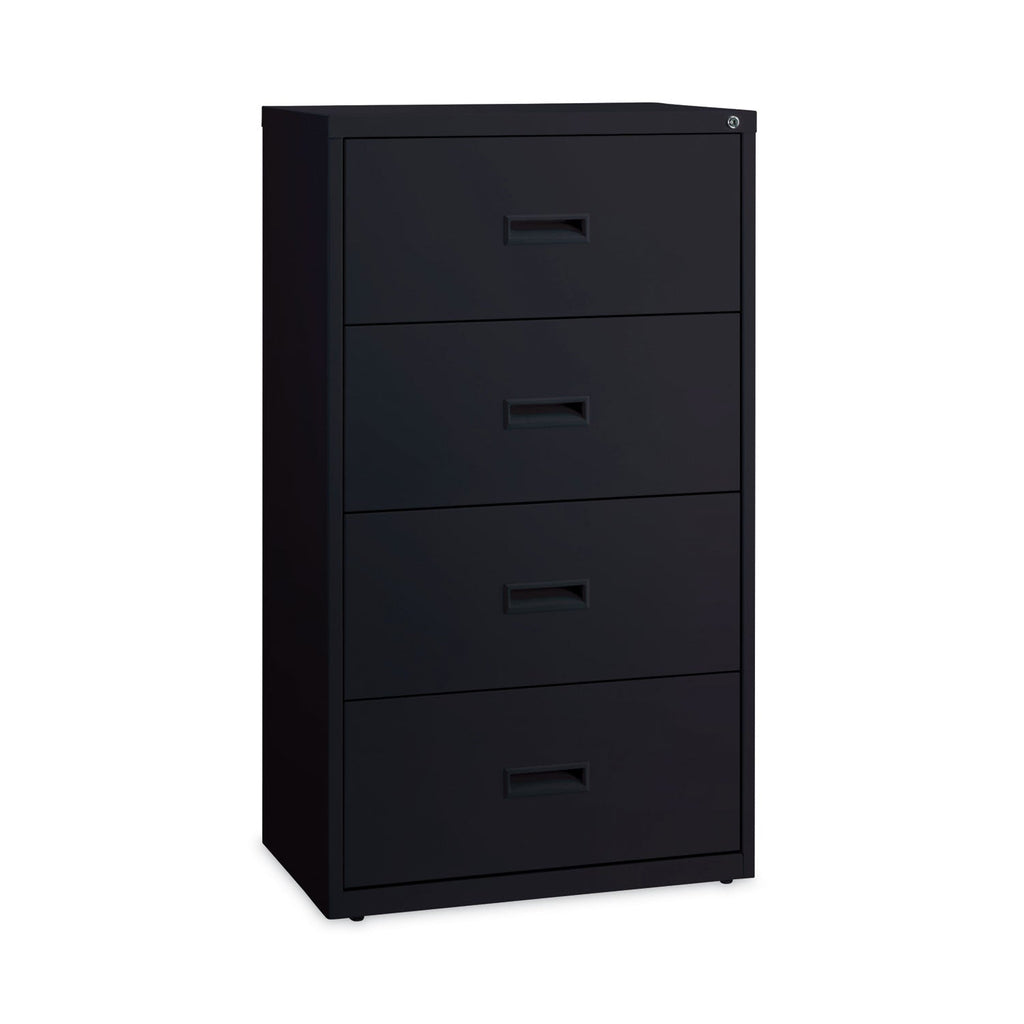 Hirsh Industries Lateral File Cabinet, 4 Letter/Legal/A4-Size File Drawers, Black, 30 x 18.62 x 52.5