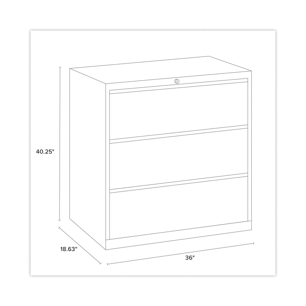 Hirsh Industries Lateral File Cabinet, 3 Letter/Legal/A4-Size File Drawers, Charcoal, 36 x 18.62 x 40.25