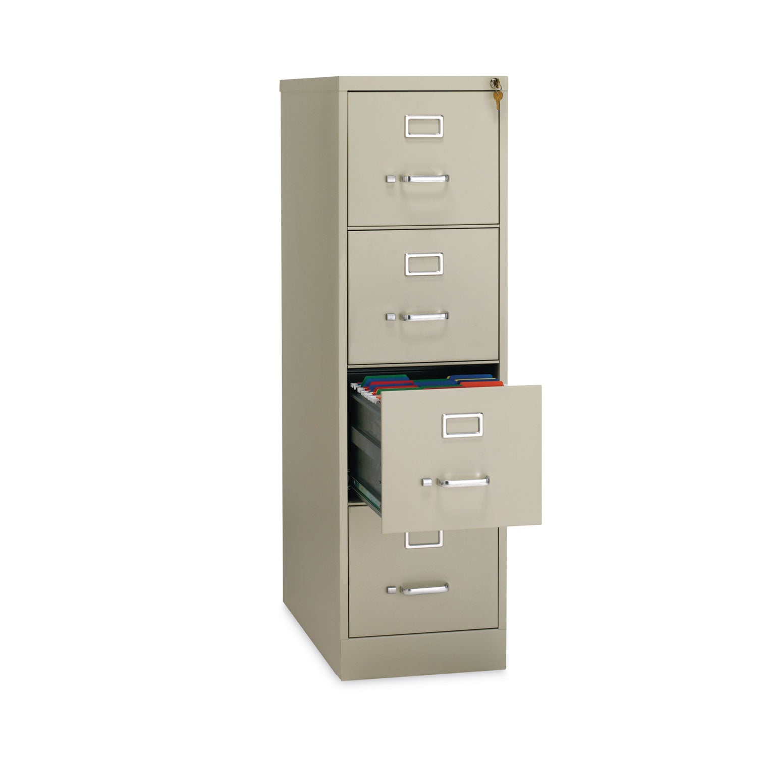 Hirsh Industries Vertical Letter File Cabinet, 4 Letter-Size File Drawers, Putty, 15 x 26.5 x 52