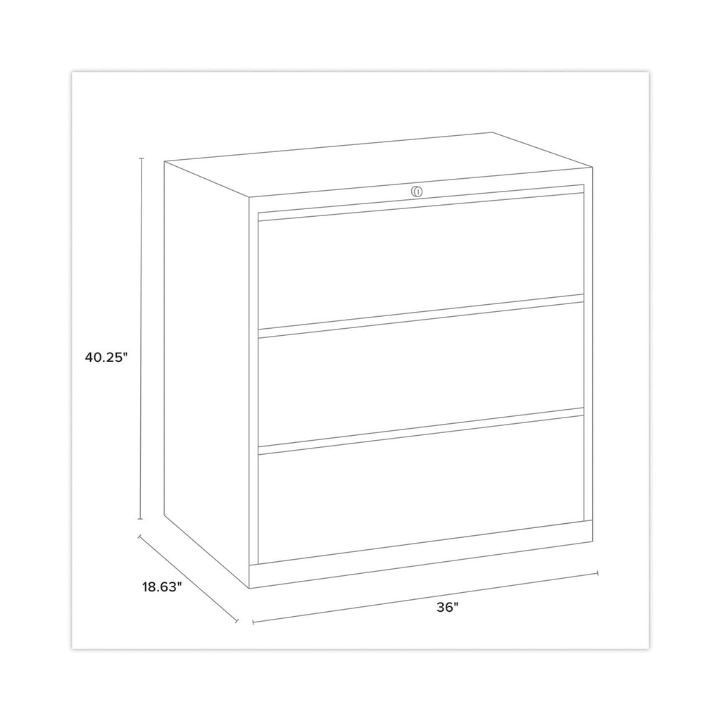 Hirsh Industries Lateral File Cabinet, 3 Letter/Legal/A4-Size File Drawers, Black, 36 x 18.62 x 40.25