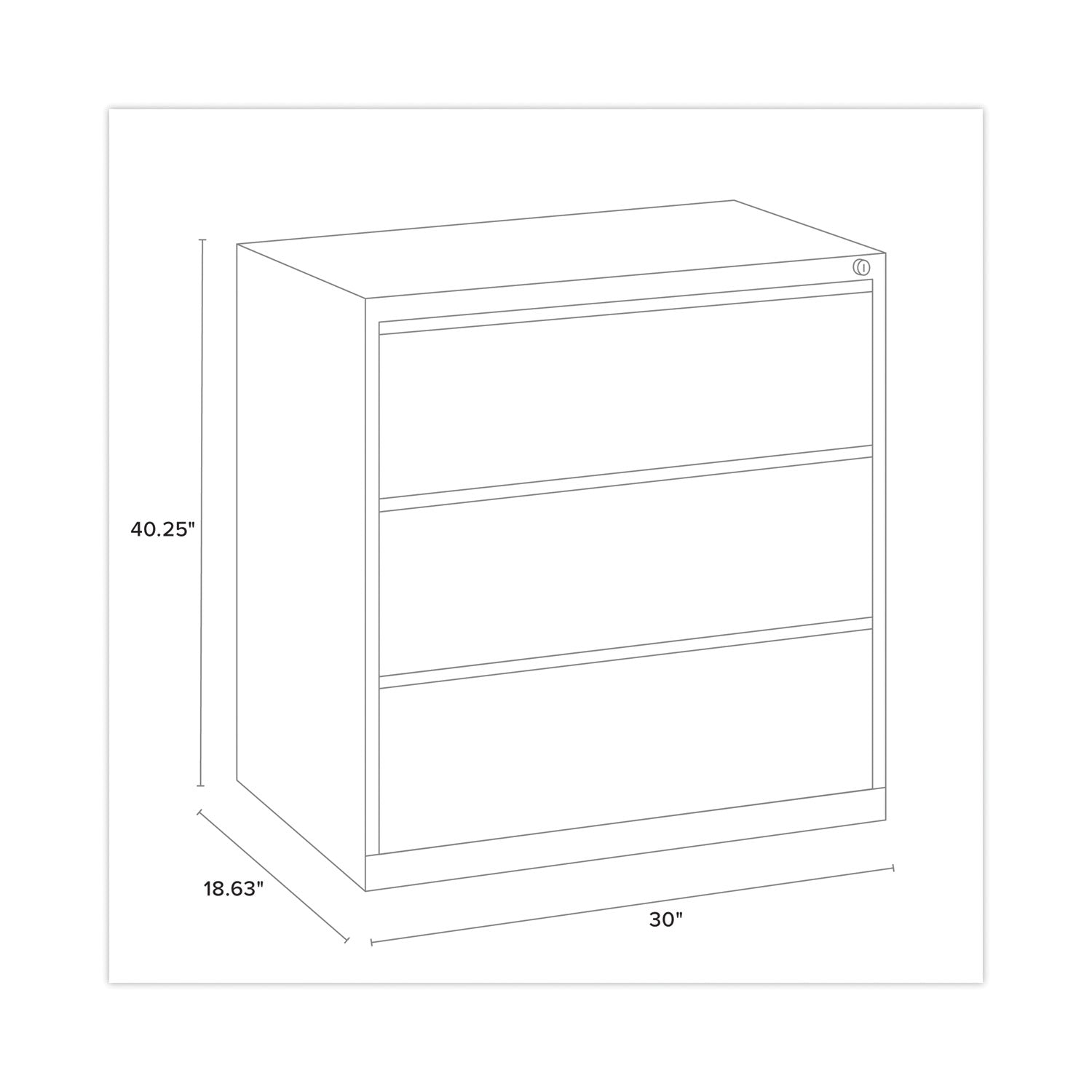 Hirsh Industries Lateral File Cabinet, 3 Letter/Legal/A4-Size File Drawers, Putty, 30 x 18.62 x 40.25