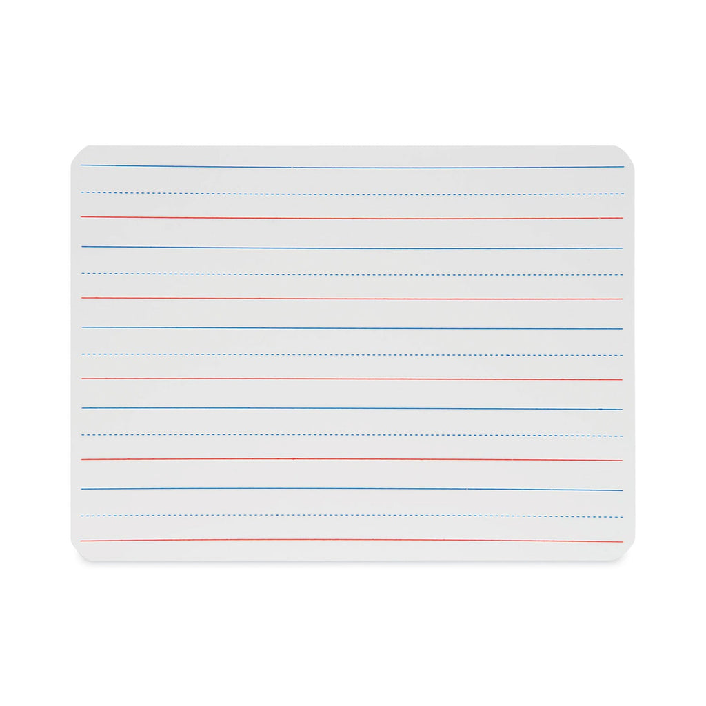 Flipside Magnetic Two-Sided Red and Blue Ruled Dry Erase Board, 12 x 9, Ruled White Front, Unruled White Back, 12/Pack
