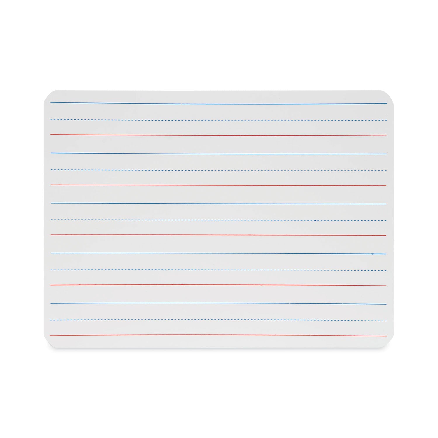 Flipside Magnetic Two-Sided Red and Blue Ruled Dry Erase Board, 12 x 9, Ruled White Front, Unruled White Back, 12/Pack