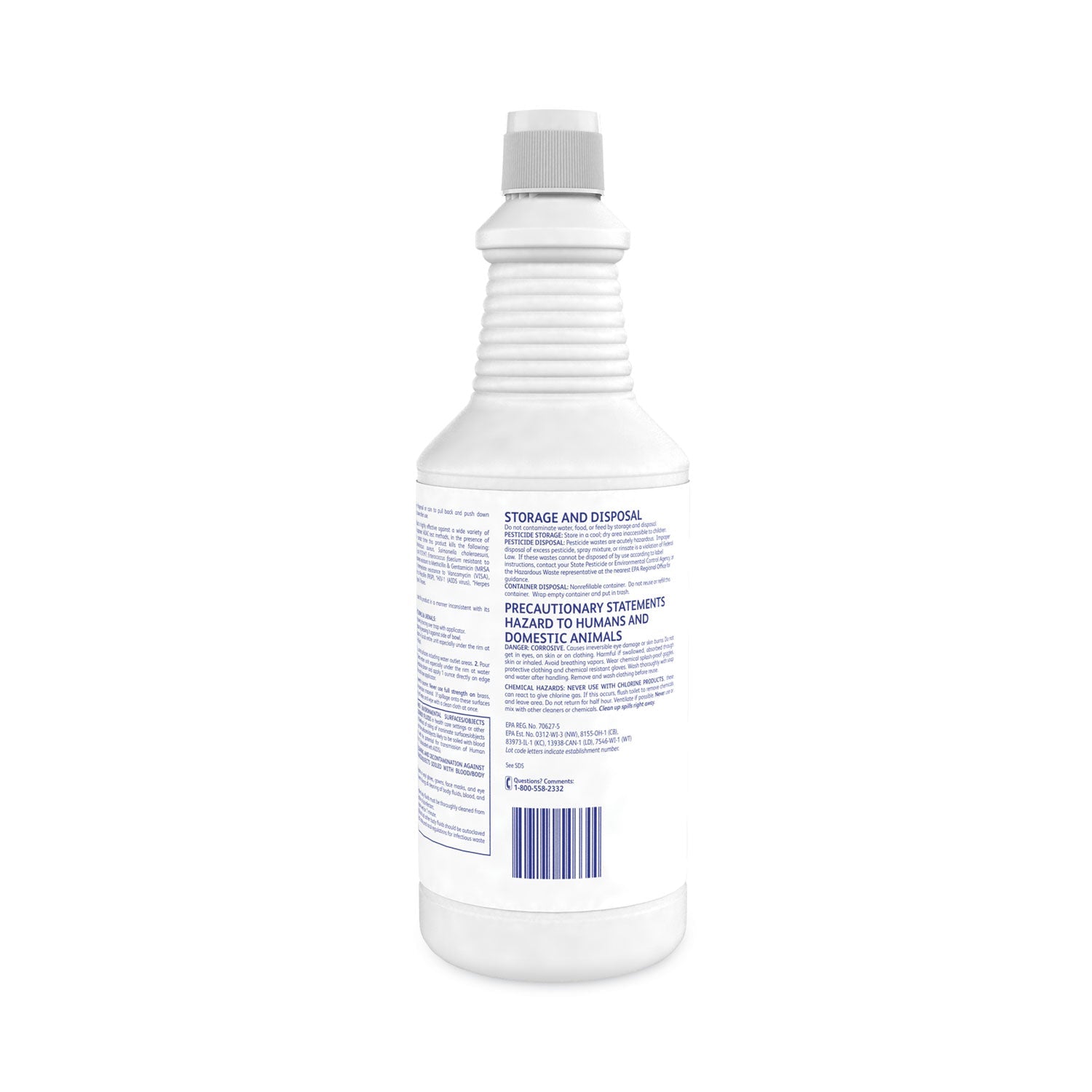 Diversey Crew Clinging Toilet Bowl Cleaner, Floral Scent, Liquid, 1 qt. Bottle, 12/CT