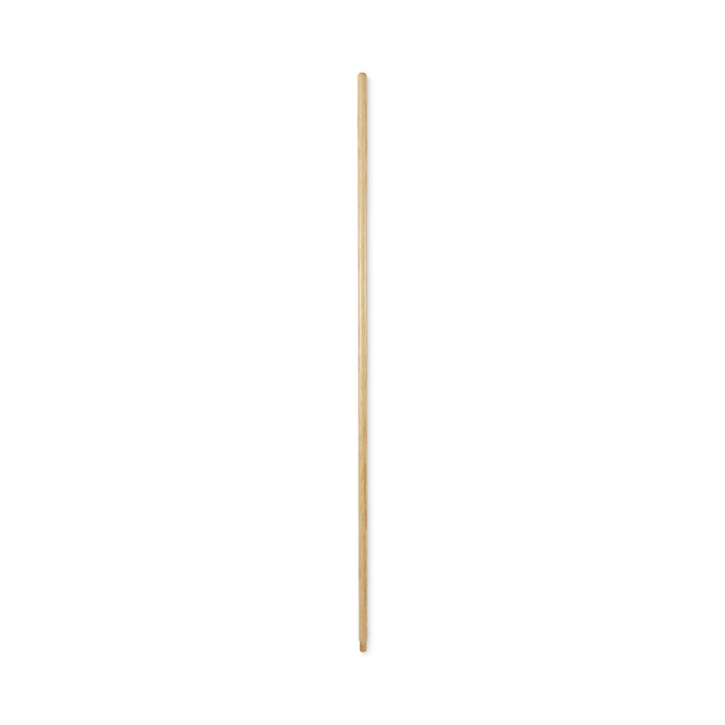 Boardwalk Threaded End Broom Handle, Lacquered Hardwood, 0.94" dia x 54", Natural