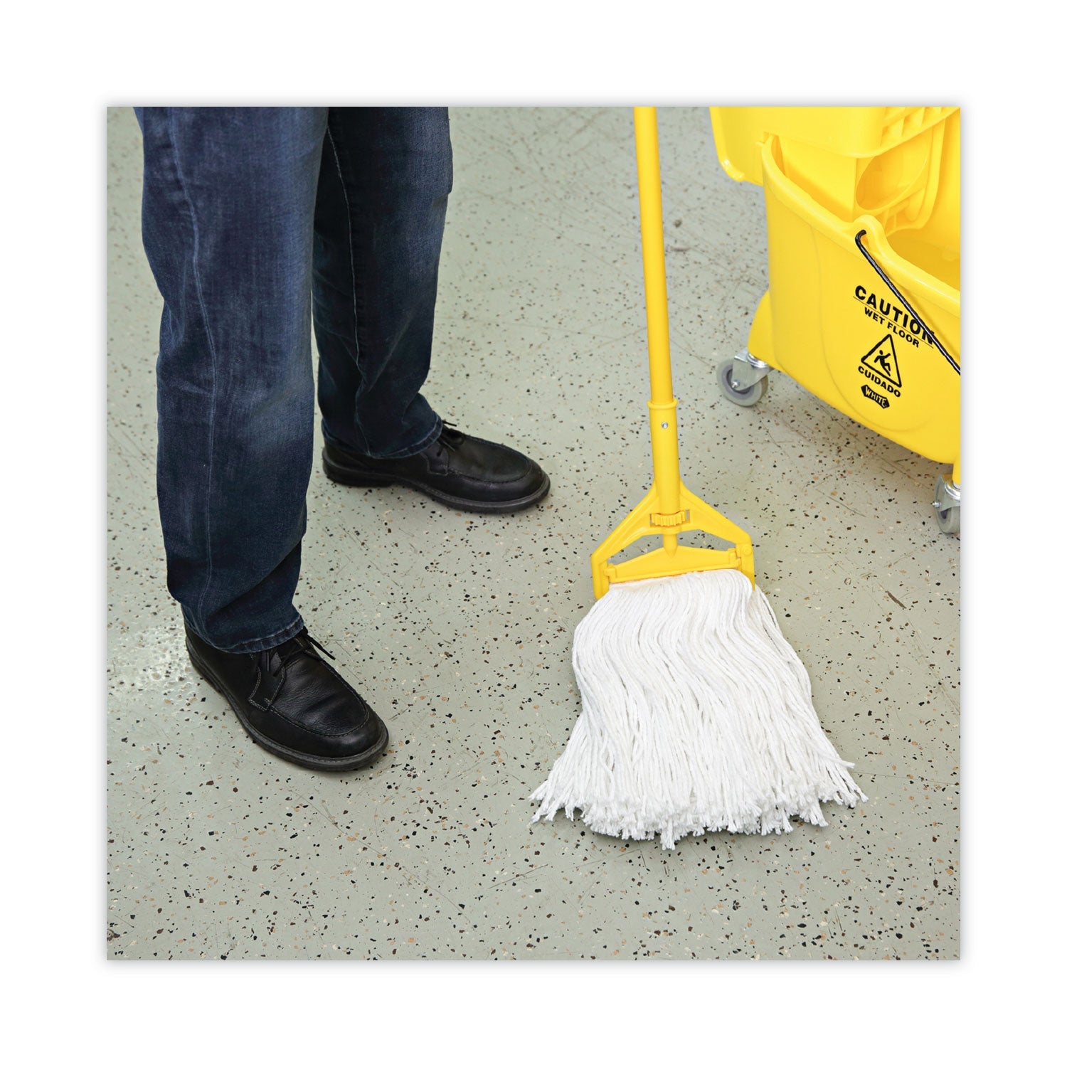 Boardwalk Premium Cut-End Wet Mop Heads, Rayon, 16oz, White, 12/Carton