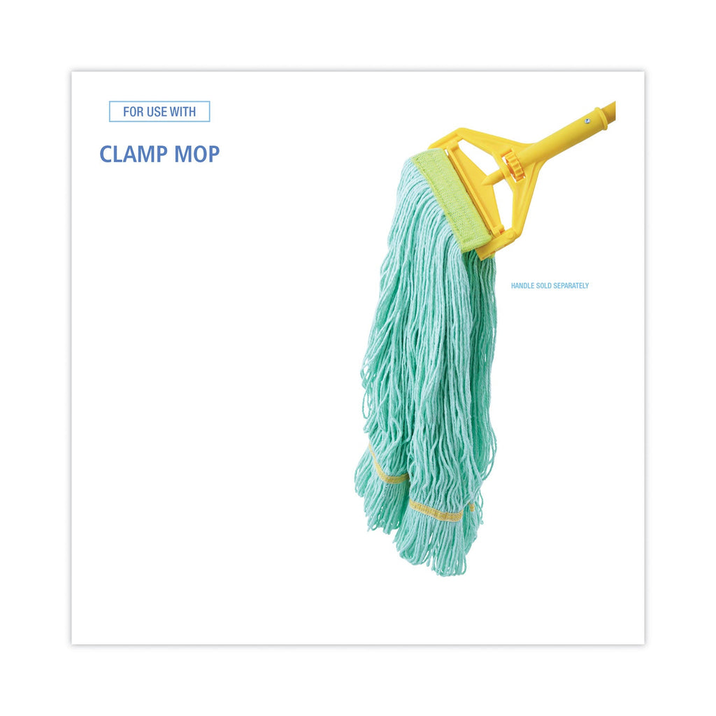 Boardwalk EcoMop Looped-End Mop Head, Recycled Fibers, Medium Size, Green