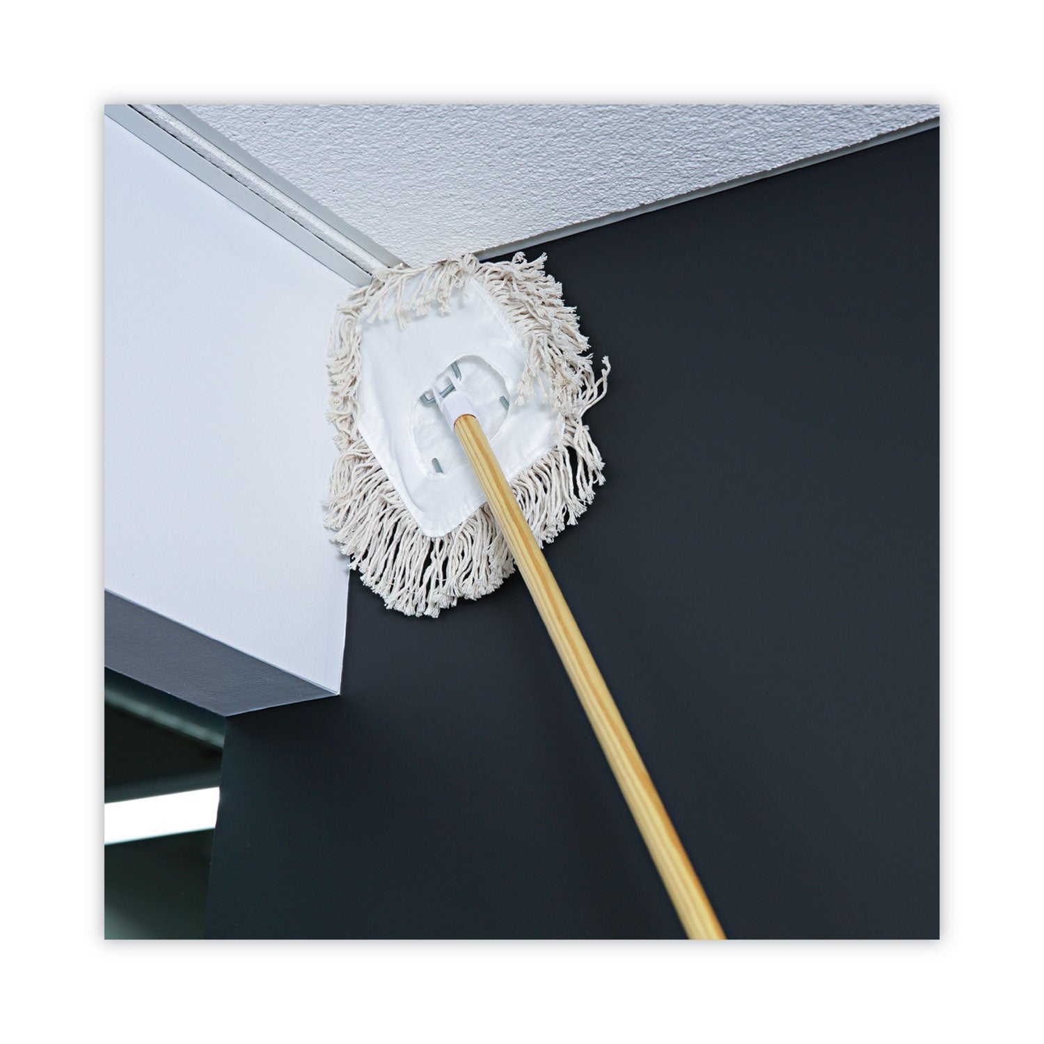 Boardwalk Wedge Dust Mop Head, Cotton, 17.5 x 13.5, White