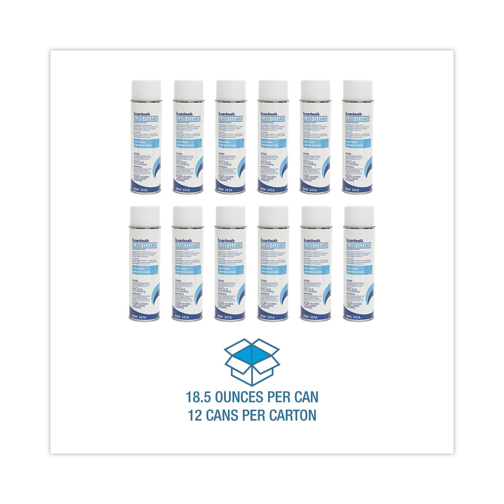 Boardwalk Glass Cleaner, Sweet Scent, 18.5 oz. Aerosol Spray, 12/Carton