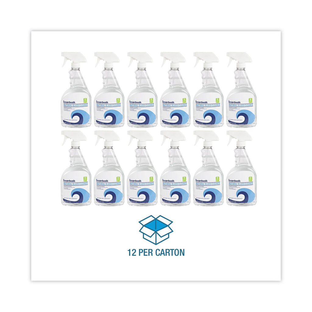 Boardwalk Natural Glass Cleaner, 32 oz Trigger Spray Bottle, 12/Carton