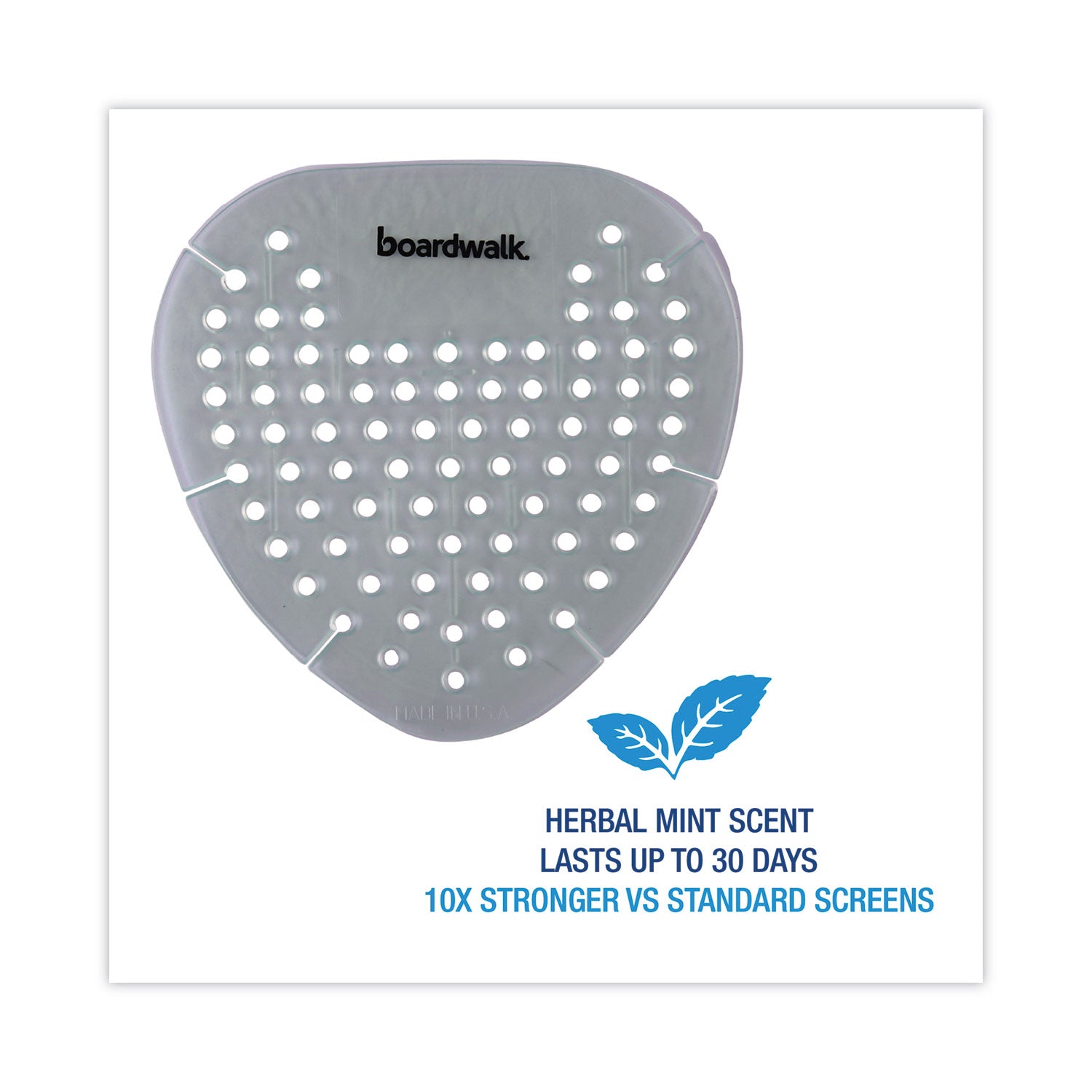 Boardwalk Gem Urinal Screens, Herbal Mint Scent, Green, 12/Box