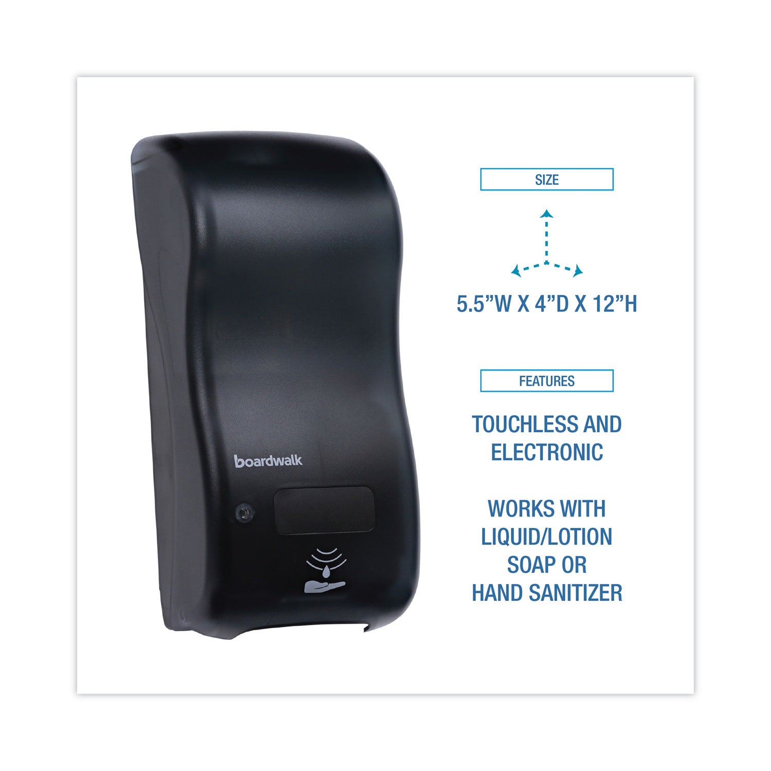 Boardwalk Bulk Fill Soap Dispenser, 900 mL, 5.5 x 4 x 12, Black