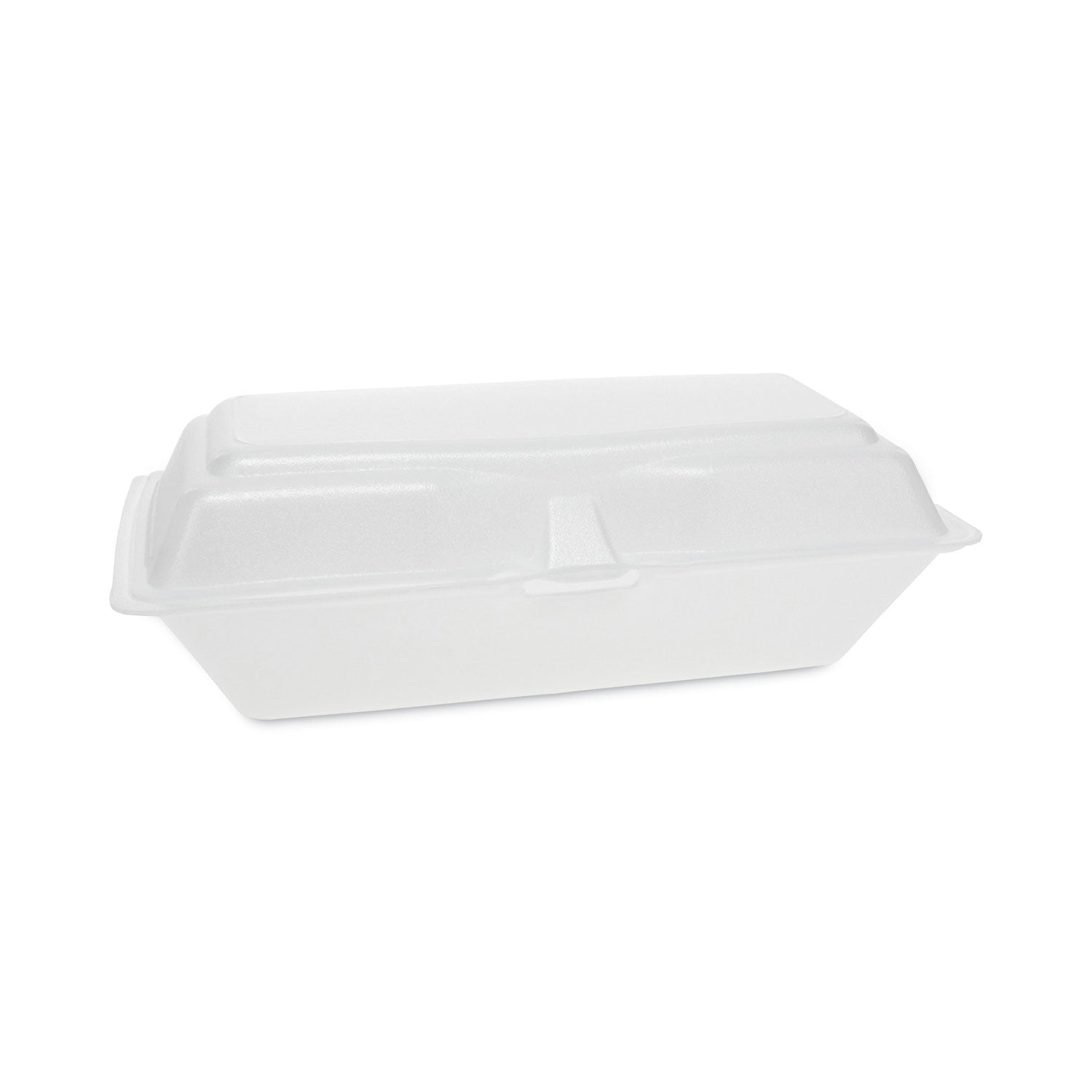 Pactiv Evergreen Foam Hinged Lid Containers, Single Tab Lock Hoagie, 9.75 x 5 x 3.25, White, 560/Carton