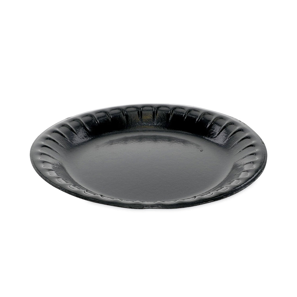 Pactiv Evergreen Placesetter Deluxe Laminated Foam Dinnerware, Plate, 6" dia, Black, 125/Pack, 8 Packs/Carton