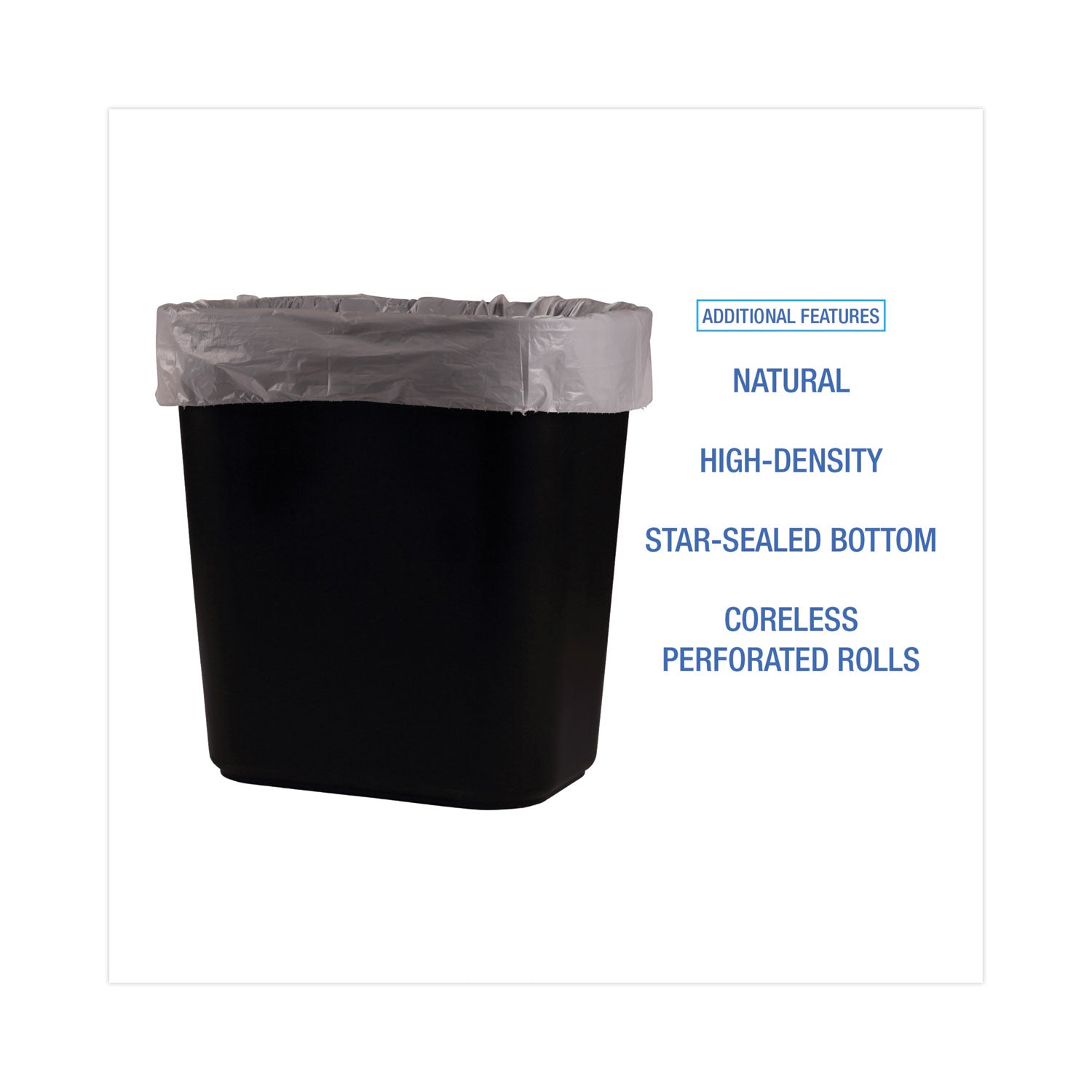 Boardwalk High-Density Can Liners, 10 gal, 6 microns, 24" x 23", Natural, 1,000/Carton