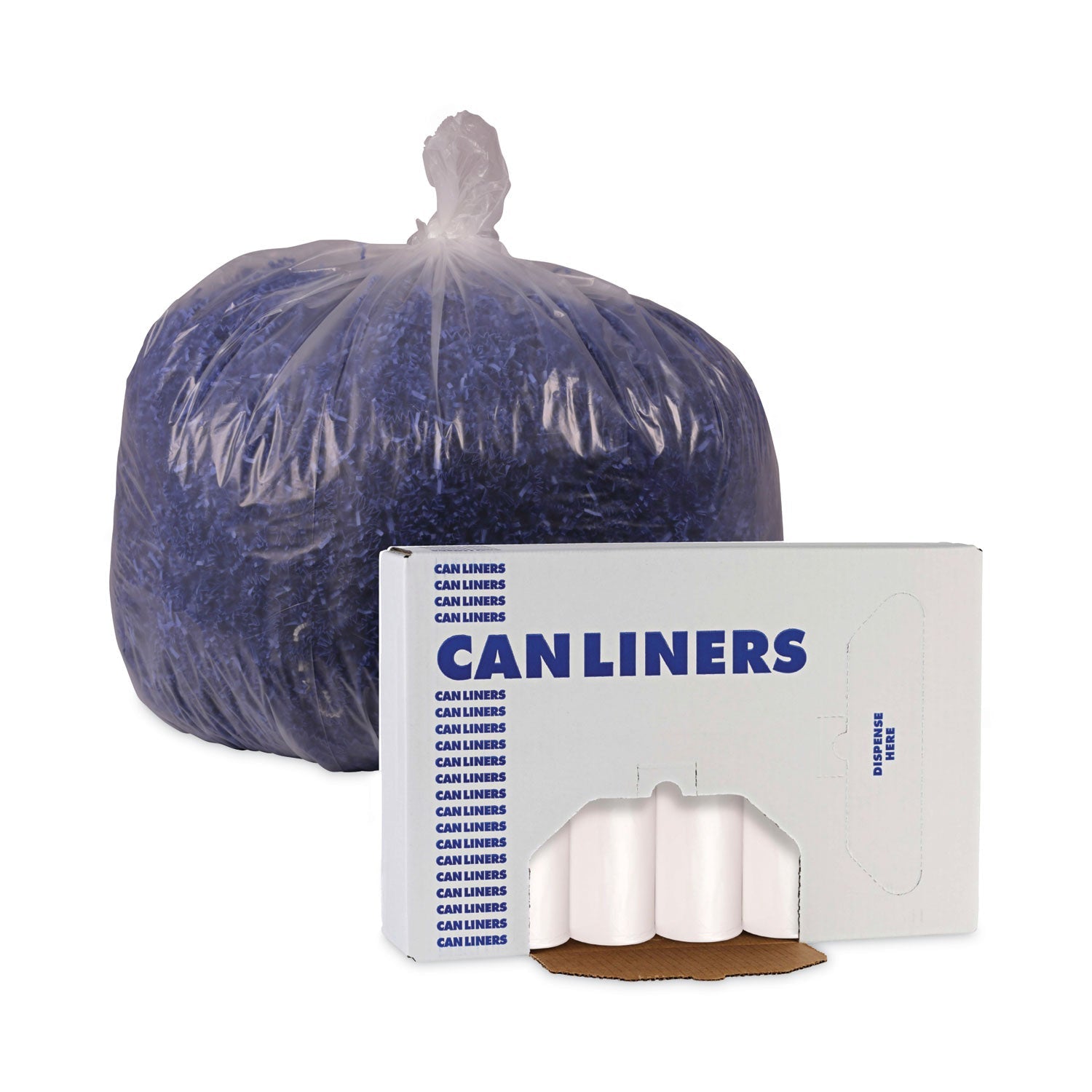 Boardwalk High-Density Can Liners, 45 gal, 19 microns, 40" x 46", Natural, 150/Carton