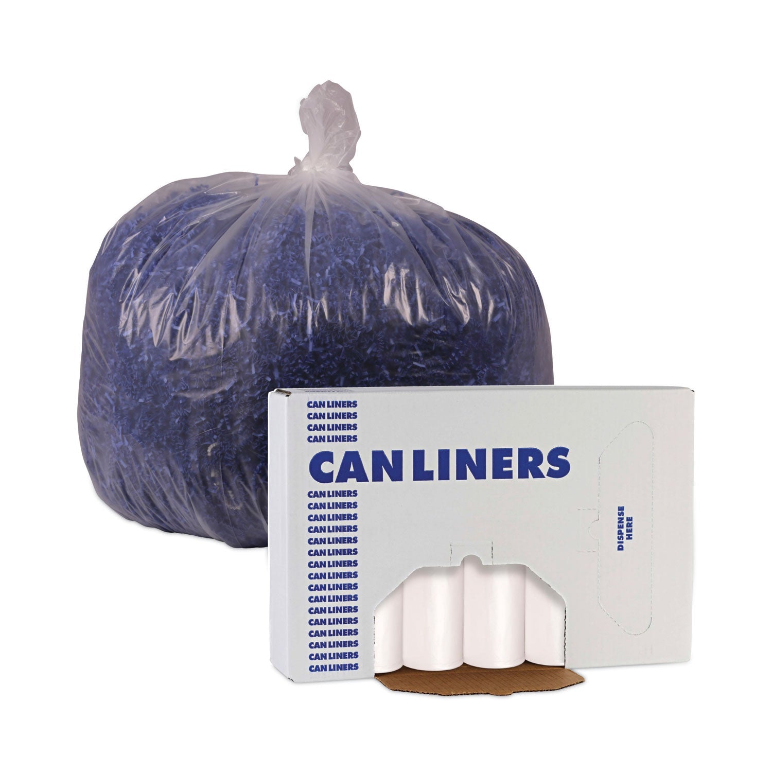Boardwalk High-Density Can Liners, 56 gal, 19 microns, 43" x 47", Natural, 150/Carton