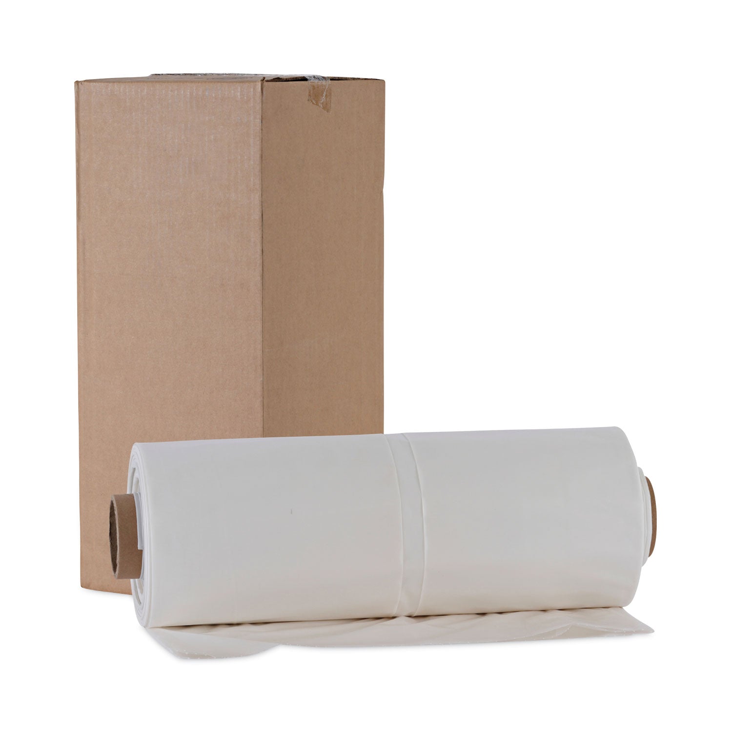 Boardwalk Industrial Drum Liners Rolls, 60 gal, 2.7 mil, 38 x 63, Clear, 1 Roll of 50 Bags