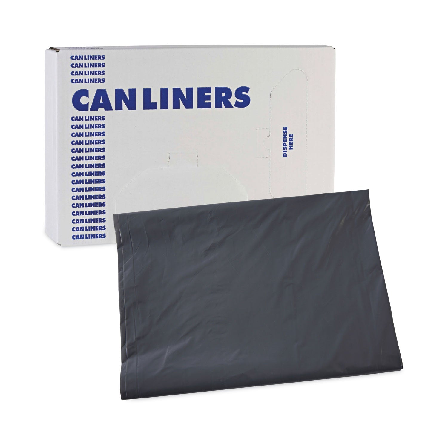 Boardwalk Linear Low Density Industrial Can Liners, 60 gal, 1.3 mil, 38 x 58, Gray, 100/Carton