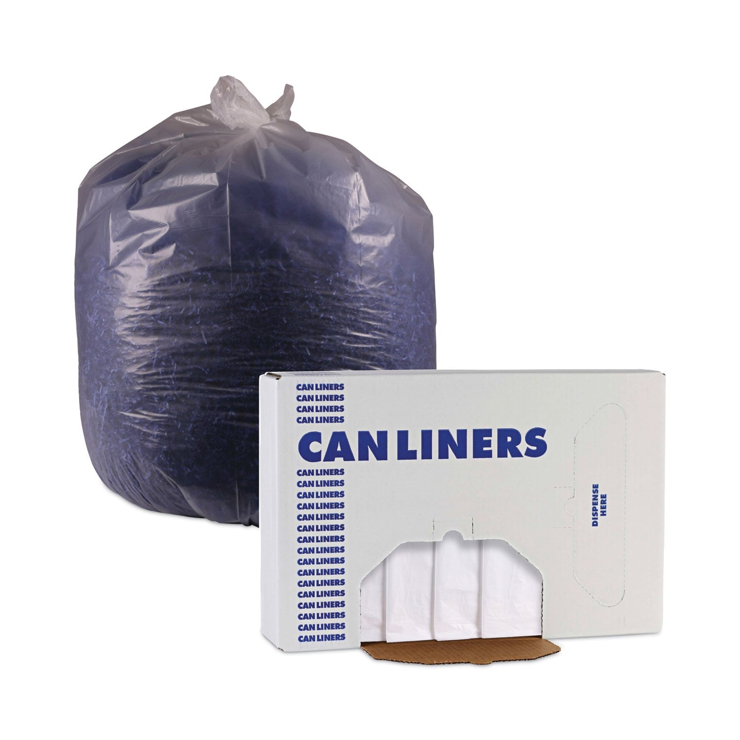 Boardwalk High Density Industrial Can Liners Flat Pack, 33 gal, 16 microns, 33 x 40, Natural, 200/Carton