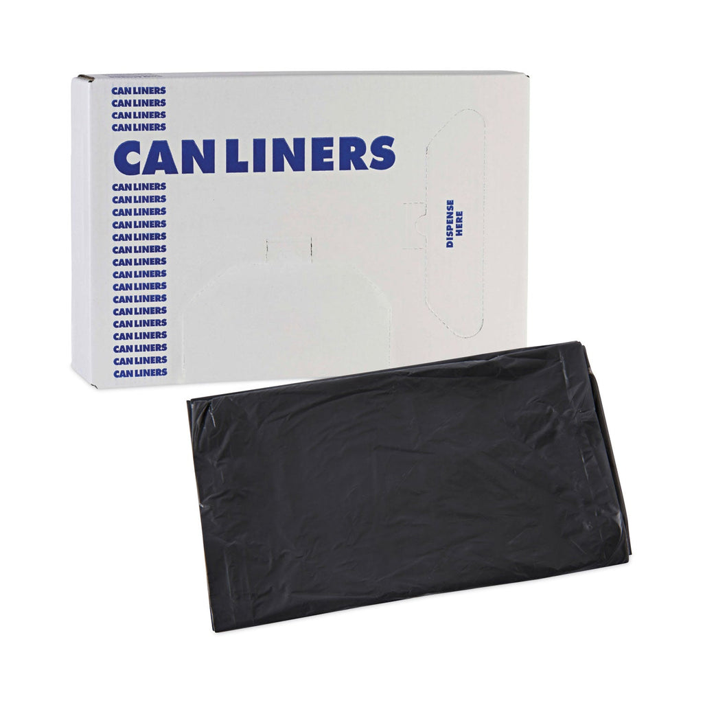 Boardwalk Linear Low Density Industrial Can Liners, 30 gal, 0.65 mil, 30 x 36, Black, 200/Carton