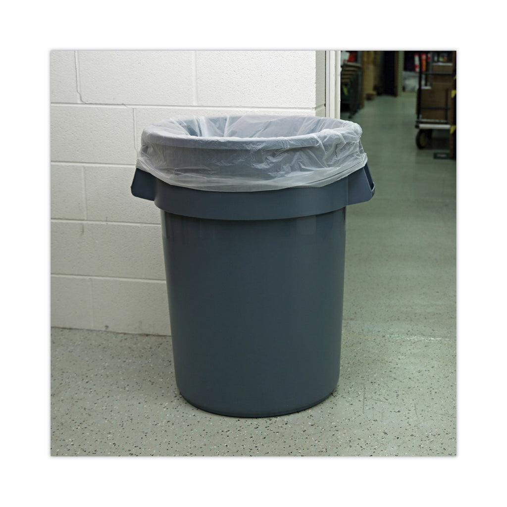 Boardwalk High Density Industrial Can Liners Coreless Rolls, 45 gal, 13 microns, 40 x 48, Natural, 10 Rolls of 25 Bags