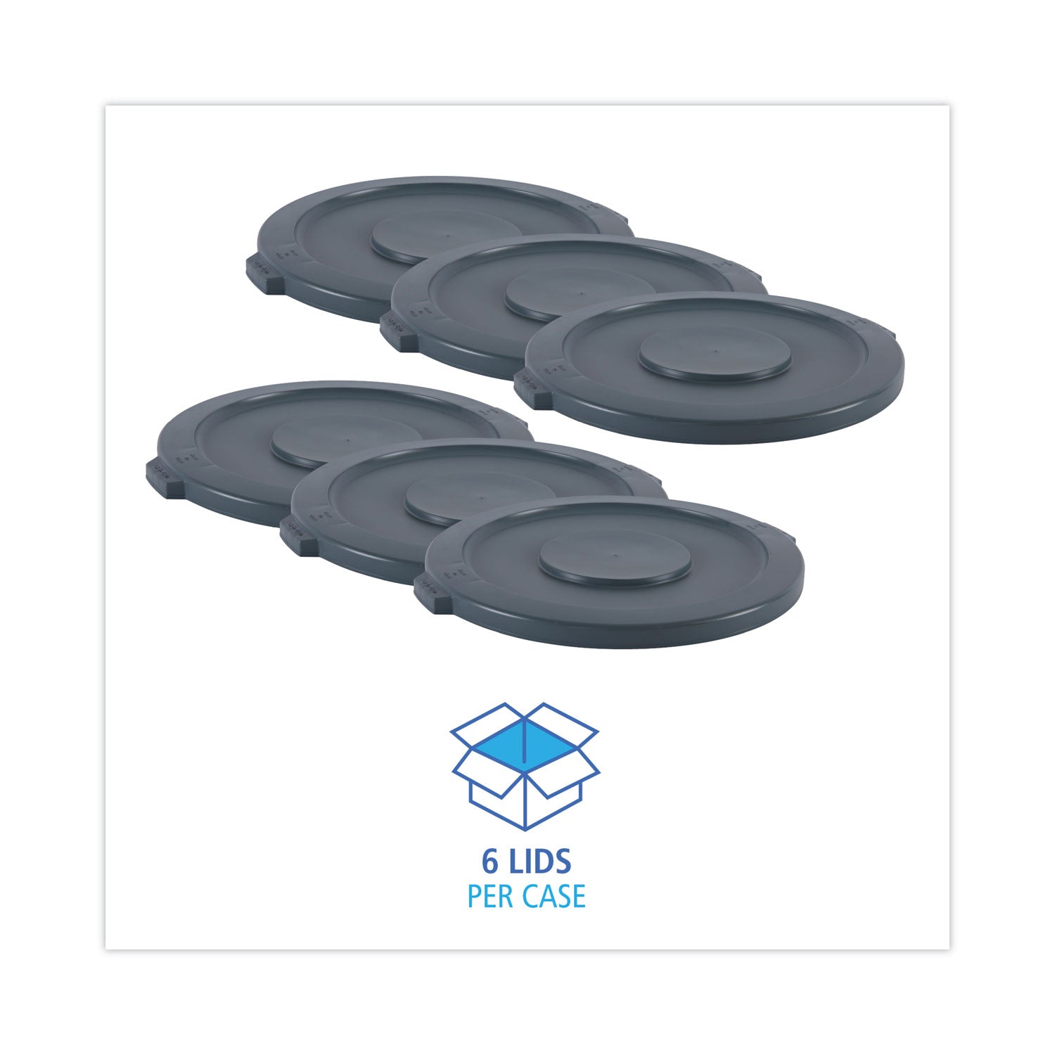 Boardwalk Lids for 32 gal Waste Receptacle, Flat-Top, Round, Plastic, Gray