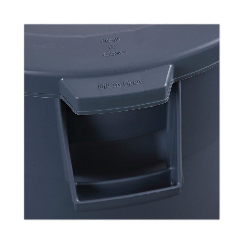 Boardwalk Lids for 32 gal Waste Receptacle, Flat-Top, Round, Plastic, Gray