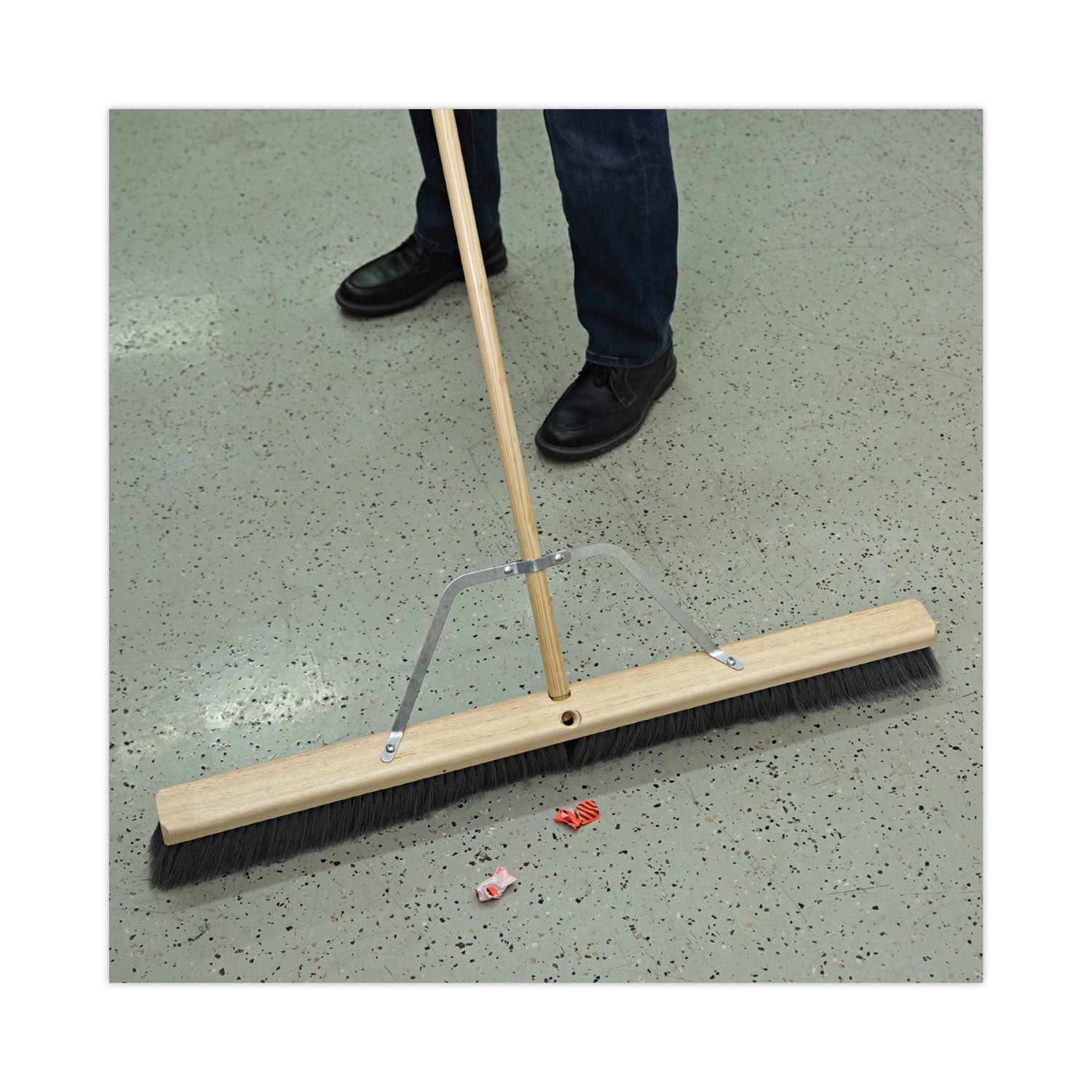 Boardwalk Metal Handle Braces, Large, Fits 24" to 48" Floor Sweeps, 0.5 x 17 x 12