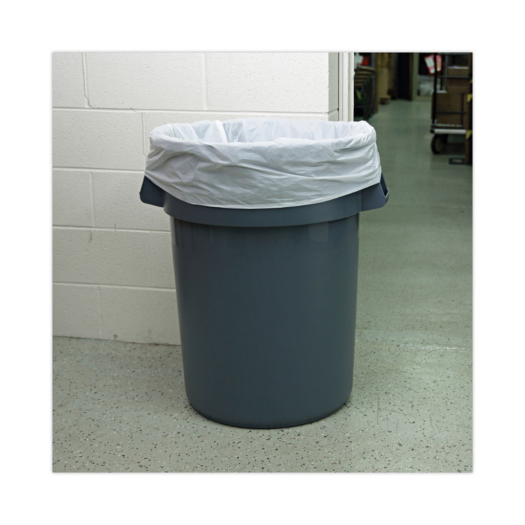 Boardwalk Low Density Repro Can Liners, 55 gal, 0.63 mil, 38" x 58", White, 10 Bags/Roll, 10 Rolls/Carton
