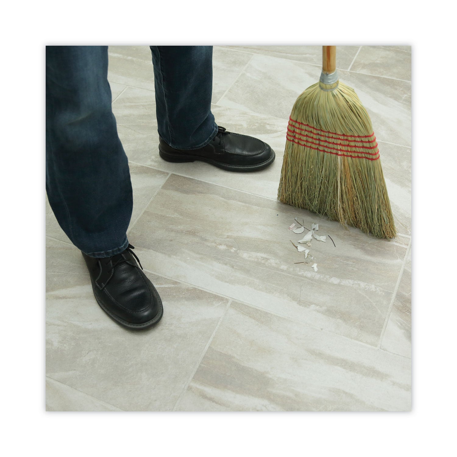 Boardwalk Parlor Broom, Corn Fiber Bristles, 55" Overall Length, Natural, 12/Carton