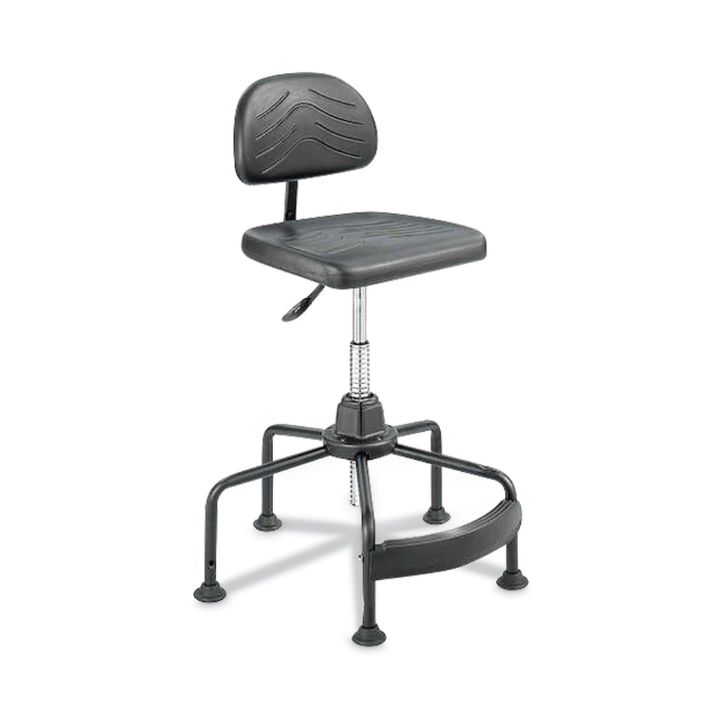 Safco Task Master Economy Industrial Chair, Supports Up to 250 lb, 17" to 35" Seat Height, Black
