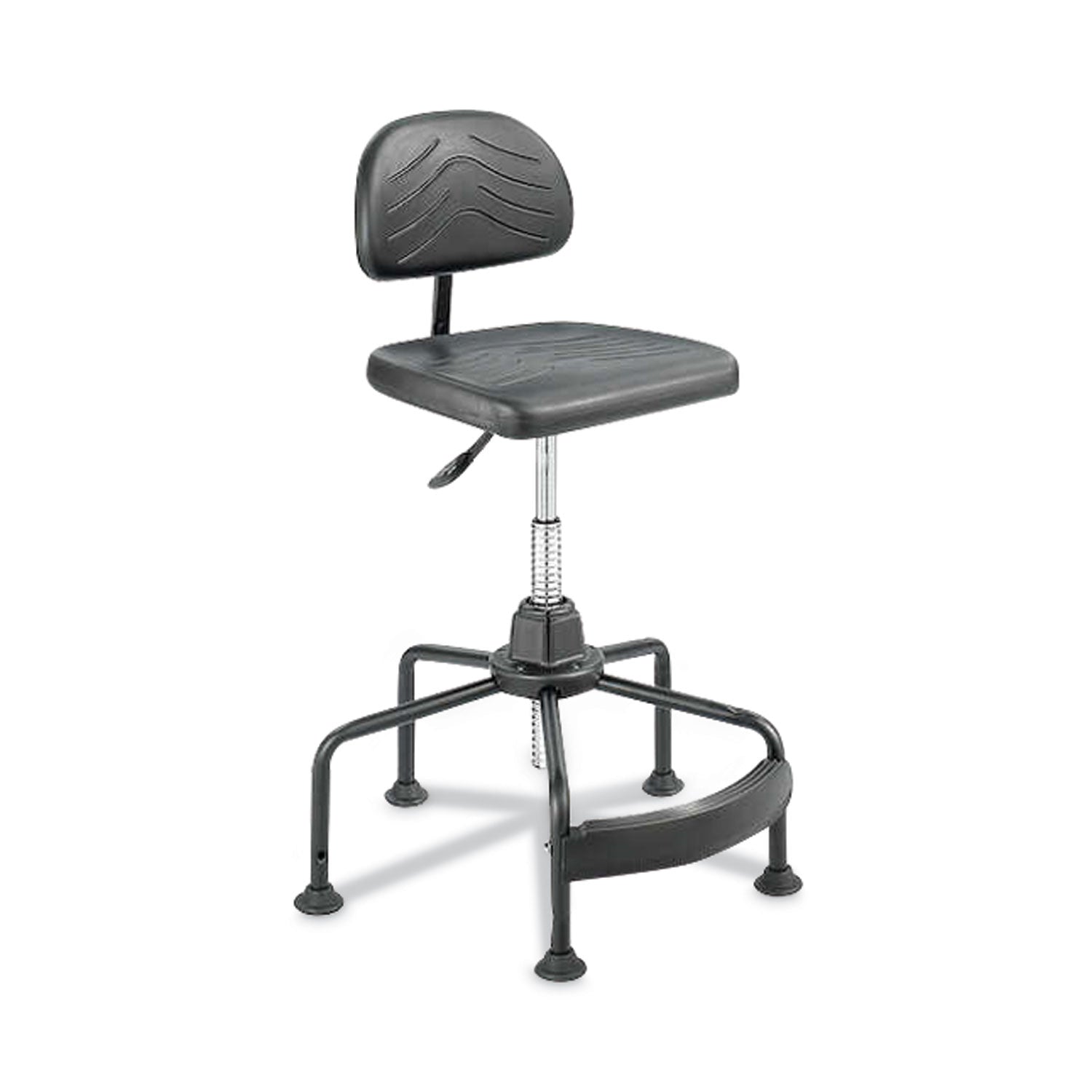 Safco Task Master Economy Industrial Chair, Supports Up to 250 lb, 17" to 35" Seat Height, Black