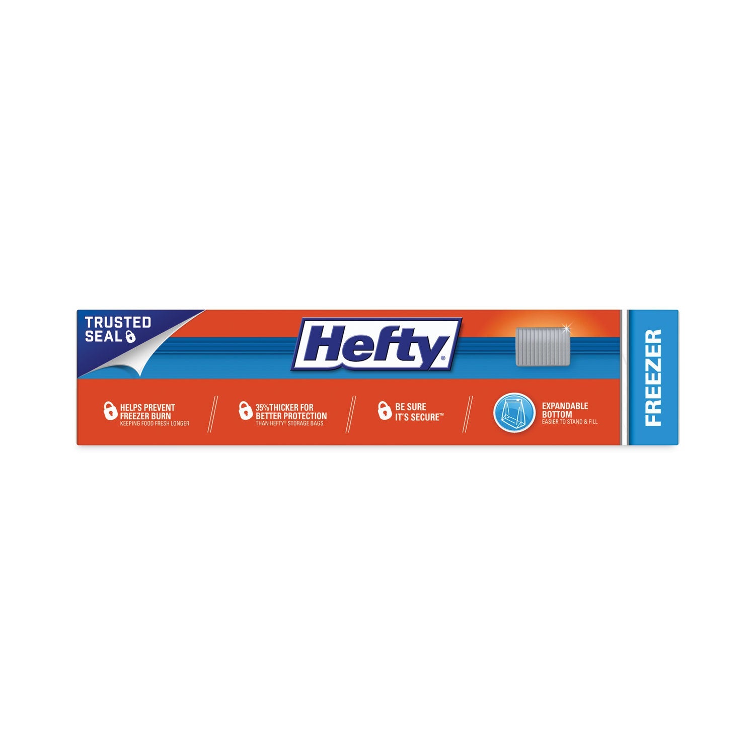 Hefty Slider Bags, 1 gal, 2.5 mil, 10.56" x 11", Clear, 225/Carton
