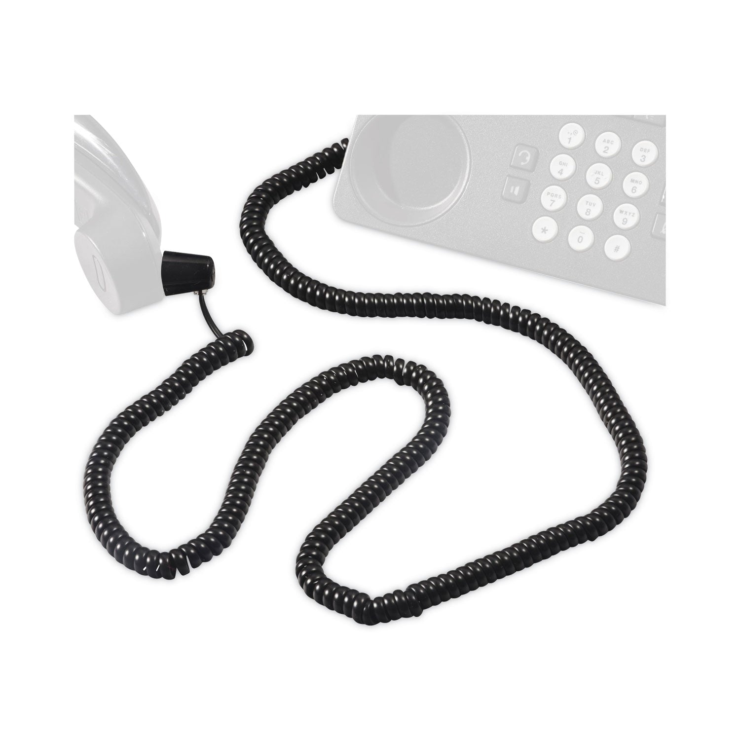 Softalk Twisstop Detangler with Coiled, 25-Foot Phone Cord, Black