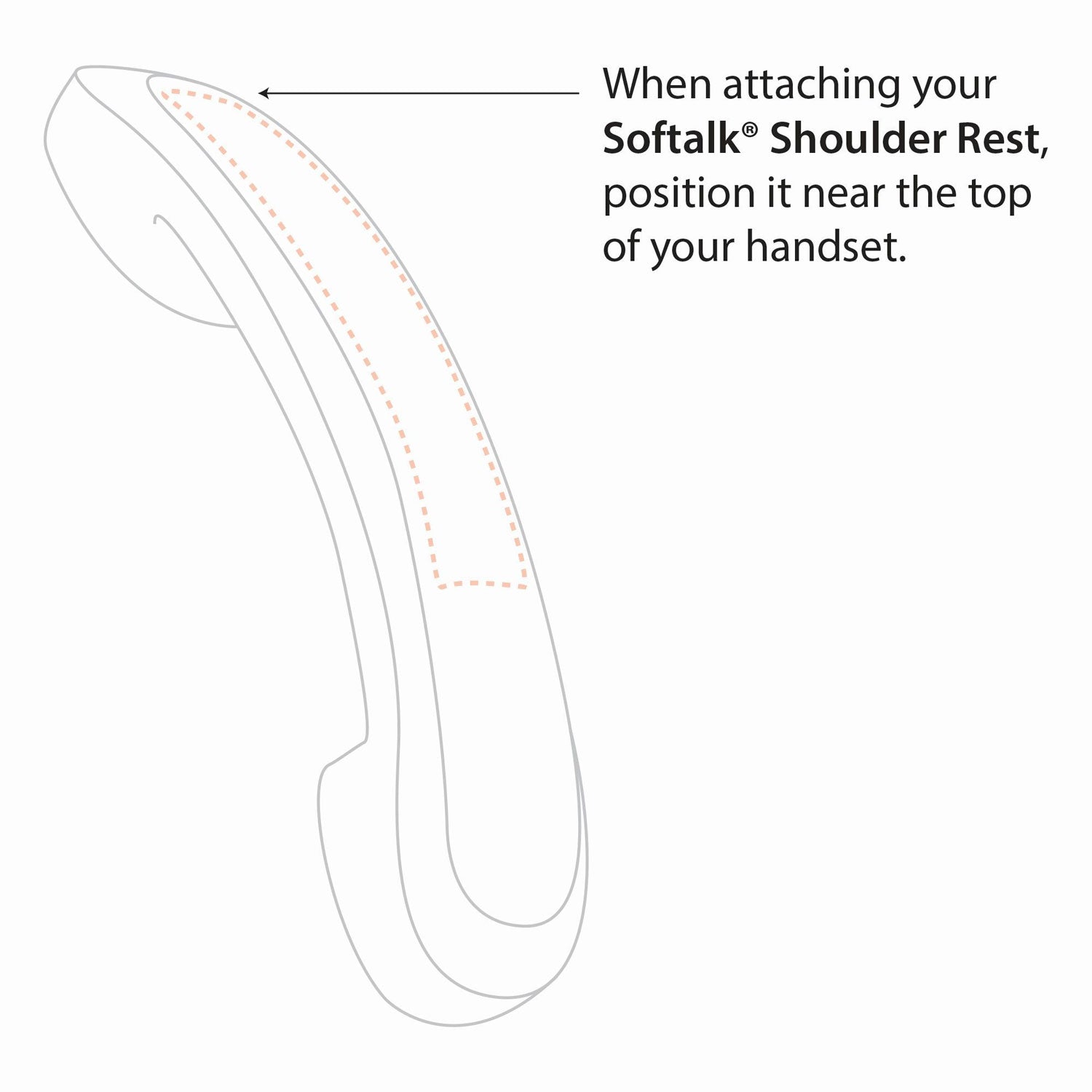 Softalk II Telephone Shoulder Rest, 2 x 6.75 x 2.5, Black