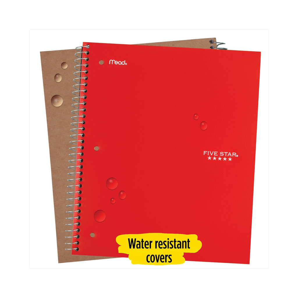 Five Star Wirebound Notebook, 1 Subject, Wide/Legal Rule, Randomly Assorted Covers, 10.5 x 8, 100 Sheets, 6/Pack