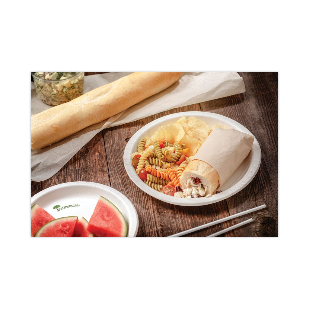 Pactiv Evergreen EarthChoice Pressware Compostable Dinnerware, Plate, 10" dia, White, 300/Carton