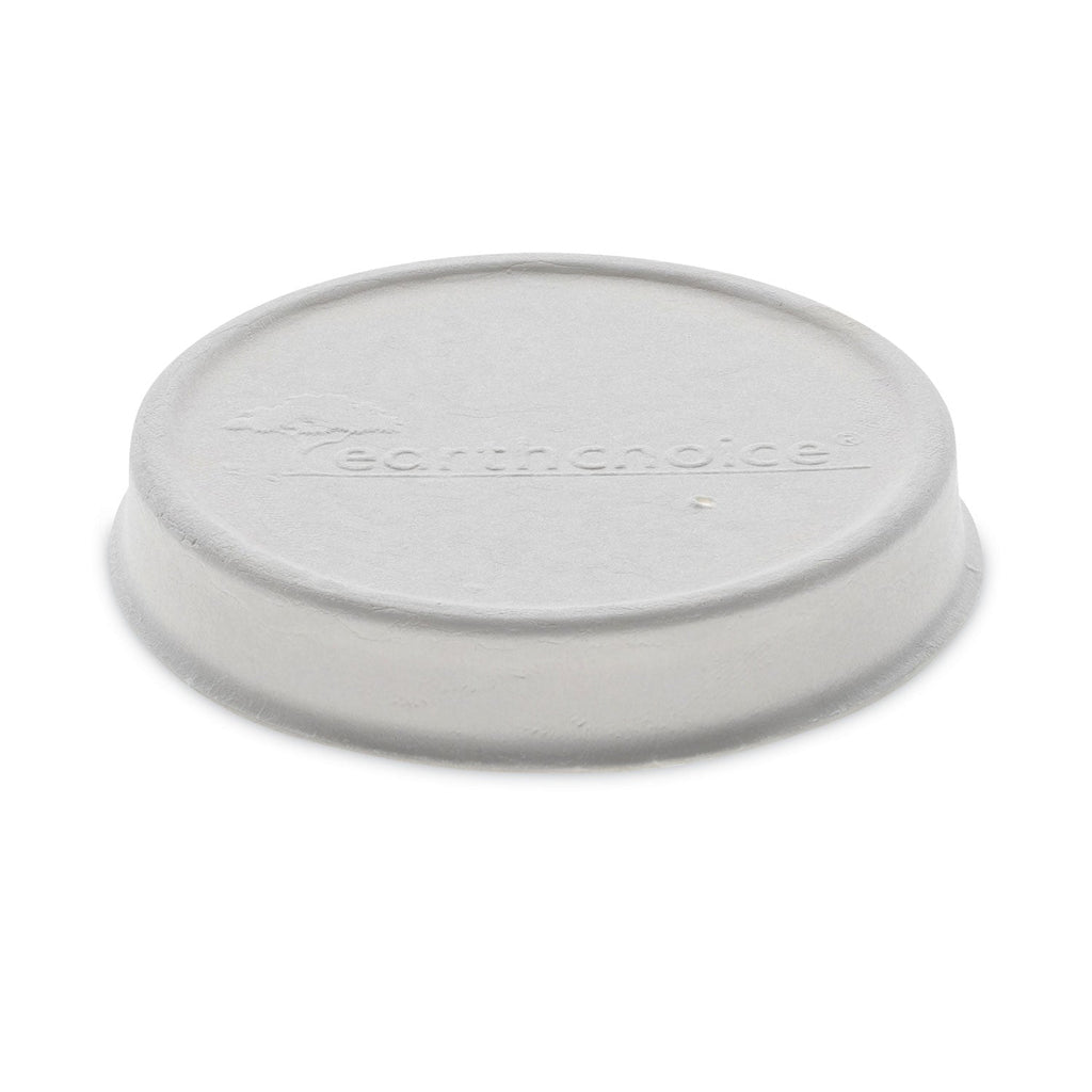 Pactiv Evergreen EarthChoice Compostable Soup Cup Lid, For 8-16 oz Soup Cups, 4" Diameter, White, Sugarcane, 500/Carton