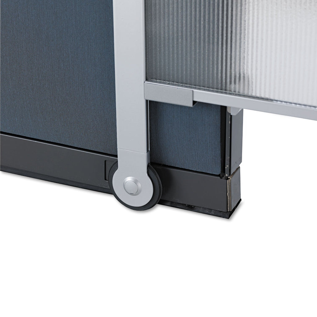 Quartet Premium Workstation Privacy Screen, 38w x 64d, Translucent Clear/Silver