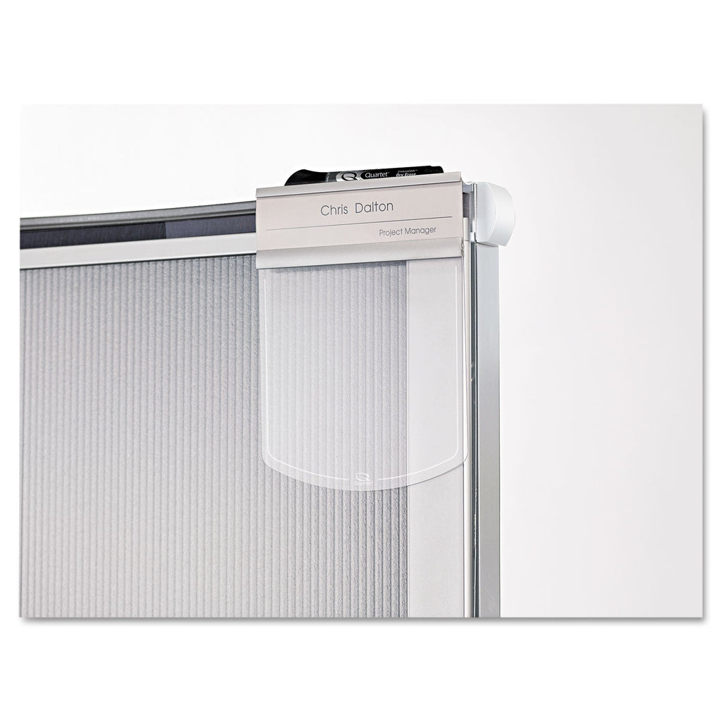 Quartet Premium Workstation Privacy Screen, 38w x 64d, Translucent Clear/Silver