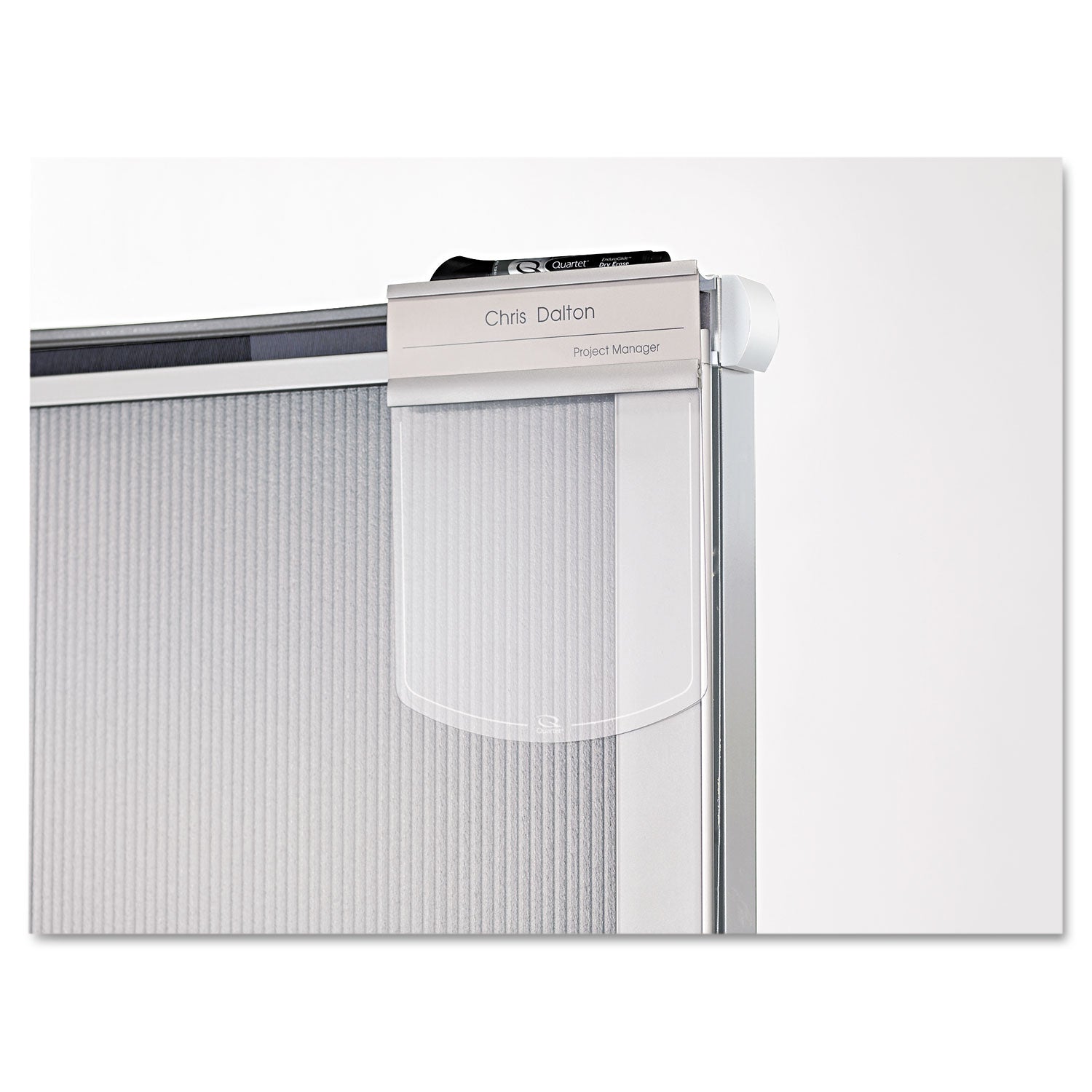 Quartet Premium Workstation Privacy Screen, 38w x 64d, Translucent Clear/Silver