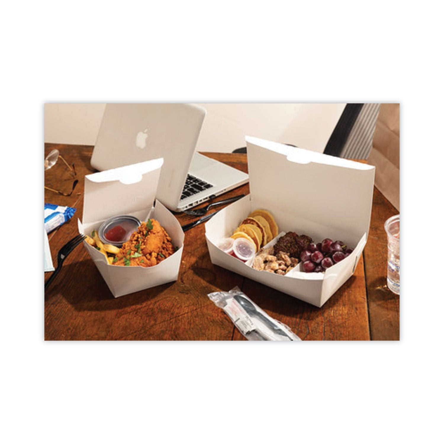 Pactiv Evergreen EarthChoice OneBox Paper Box, 37 oz, 4.5 x 4.5 x 2.5, White, 312/Carton