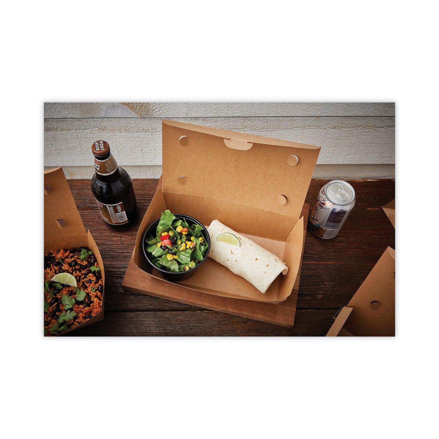 Pactiv Evergreen EarthChoice OneBox Paper Box, 55 oz, 9 x 4.85 x 2, Kraft, 100/Carton