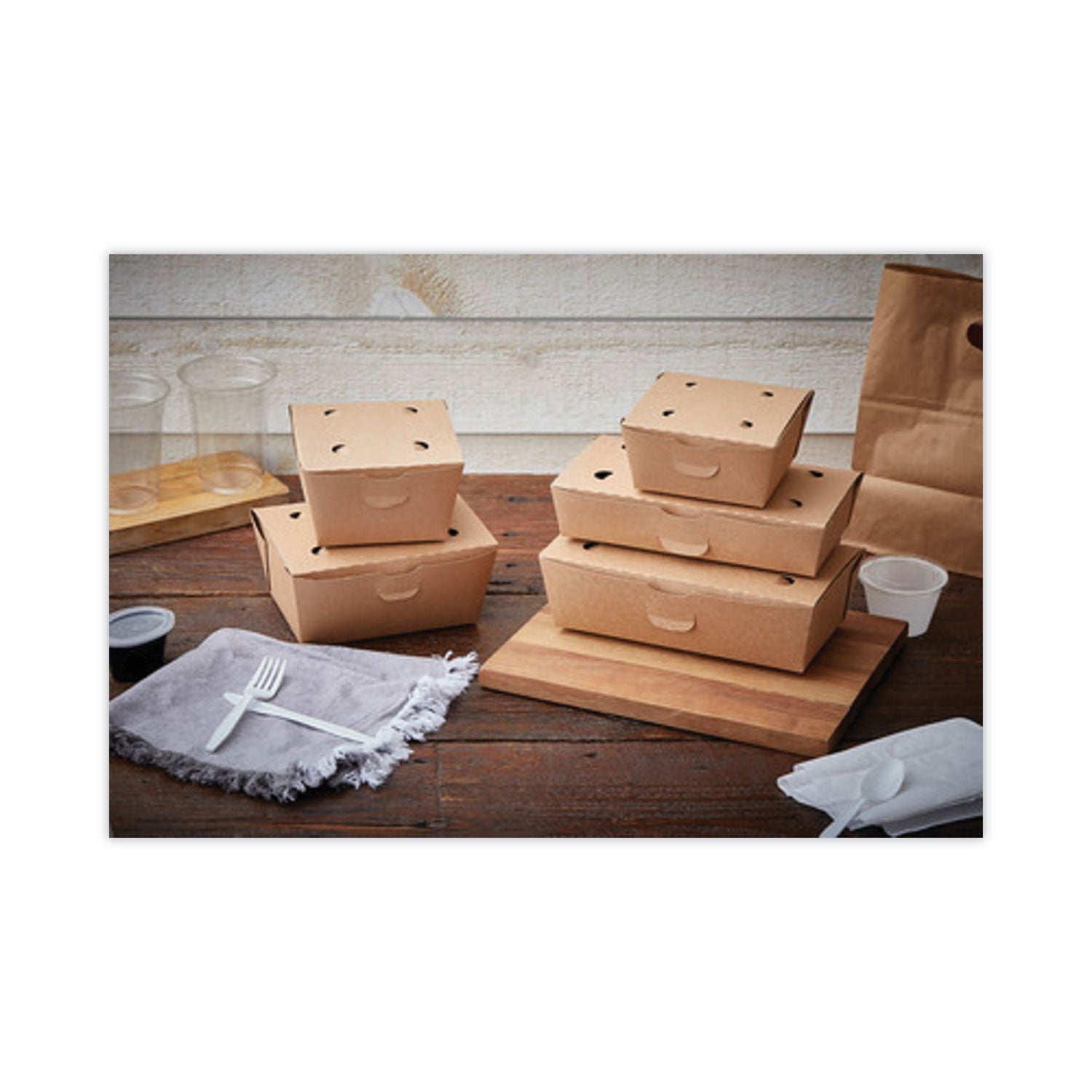 Pactiv Evergreen EarthChoice OneBox Paper Box, 55 oz, 9 x 4.85 x 2, Kraft, 100/Carton