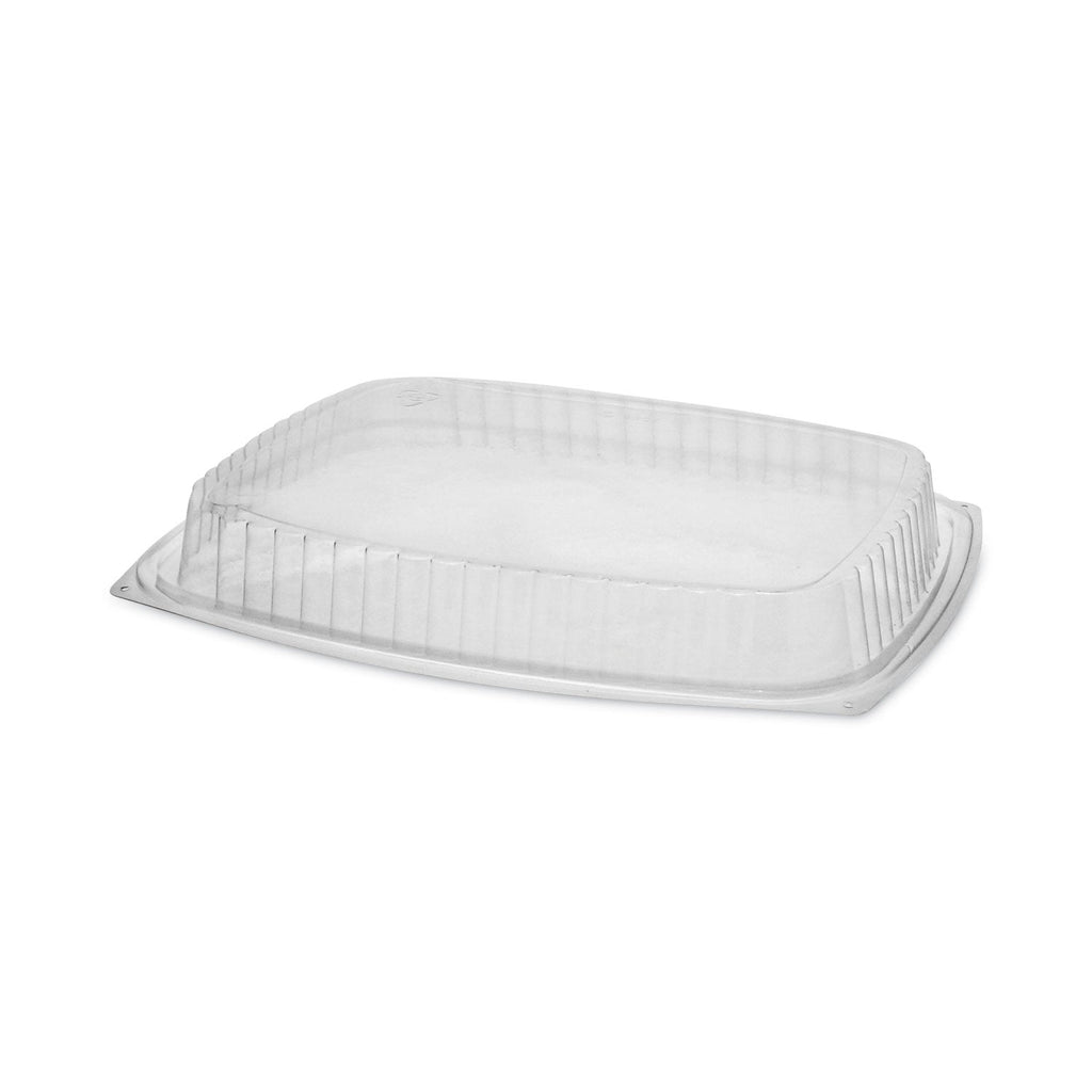 Pactiv Evergreen Showcase Deli Container Lid, Dome Lid For 3-Compartment 48/64 oz Containers, 9 x 7.4 x 1, Clear, Plastic, 220/Carton