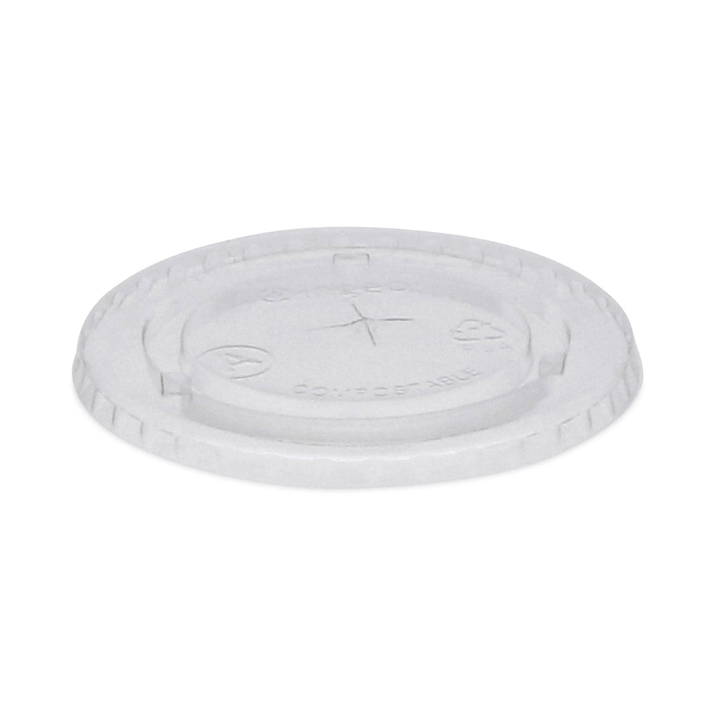 Pactiv Evergreen EarthChoice Compostable Cold Cup Lid with Straw Slot for A Cups, Fits 7, 9, 20 oz A Cups, 1,020/Carton